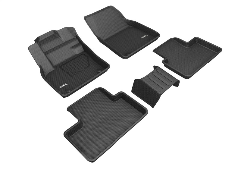 Volvo XC40 Floor Mat Set - 1st & 2nd Row - 3D MAXpider - Kagu - Combo - Black - `19-`21